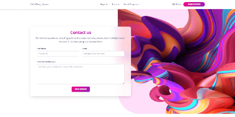 Soft UI Design System - Contact Page.
